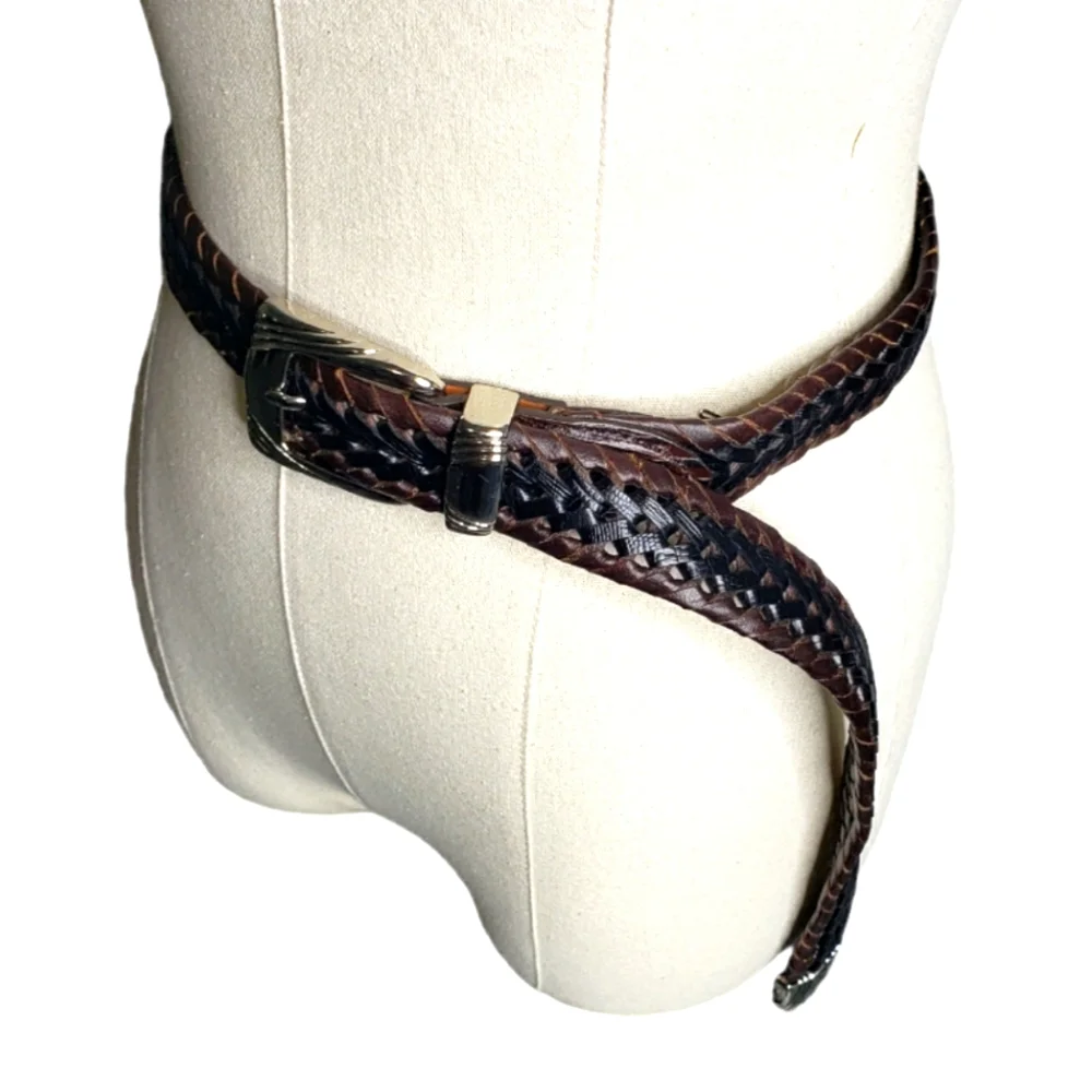 Arden Leather Co. Western Southwest Metalic Buckle End Rodeo Leather Braided Blt